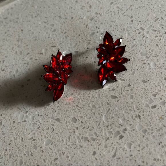 Retro Cluster Crystal Dangle Earrings Rhinestone Statement Stud Earrings - Picture 6 of 10